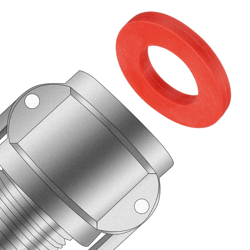 12Pcs Silicone Flat Washer DN32 1 13/16" OD x1-3/8" ID x 1/4" Thickness Red