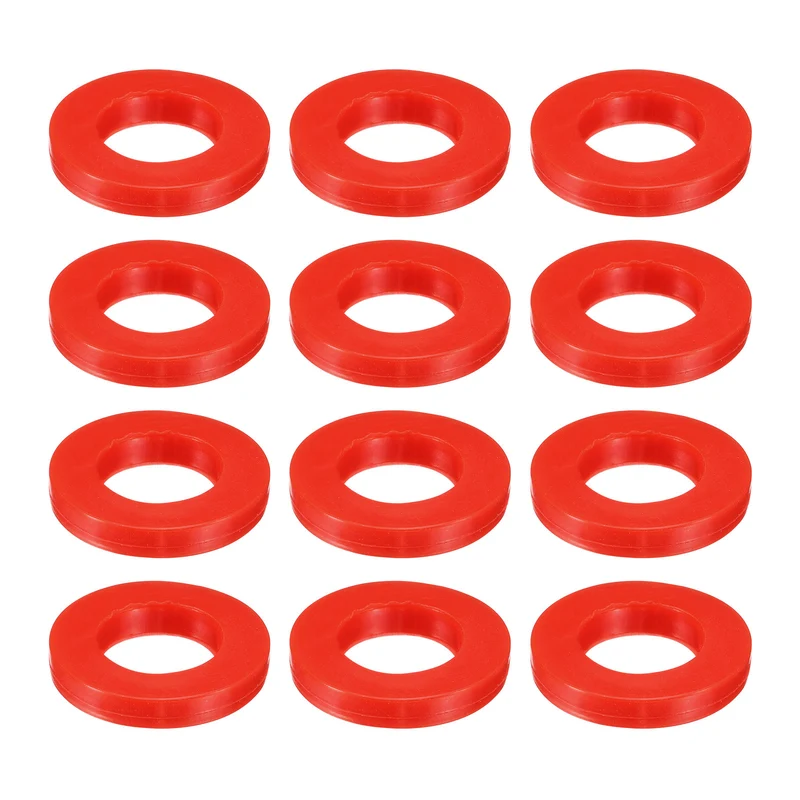 12Pcs Silicone Flat Washer DN25 1 3/8" OD x1" ID x 1/4" Thickness Red