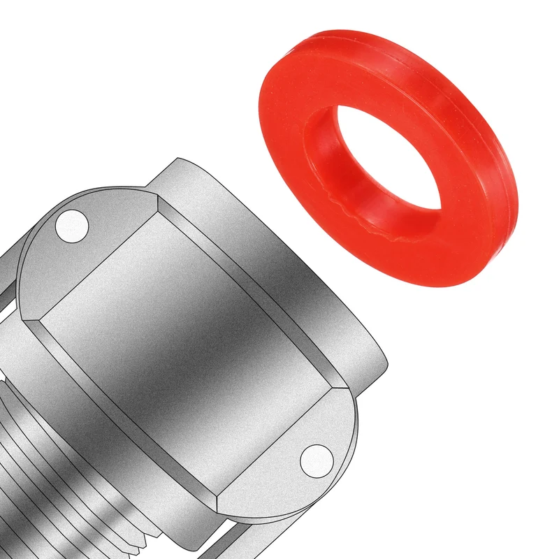 12Pcs Silicone Flat Washer DN25 1 3/8" OD x1" ID x 1/4" Thickness Red