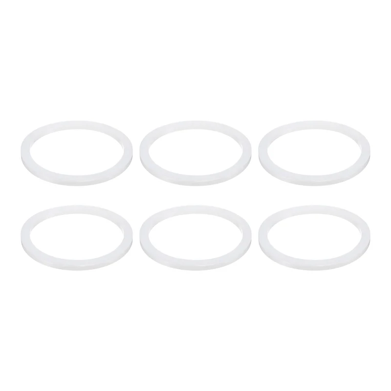 6Pcs Silicone Flat Washer DN100 4 13/16" OD x4" ID x 1/4" Thickness, White