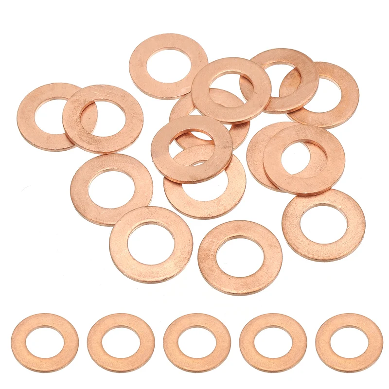 15Pcs M12 Copper Crush Washer Sealing Ring Gasket 12mm ID 22mm OD 1.5mm Thick