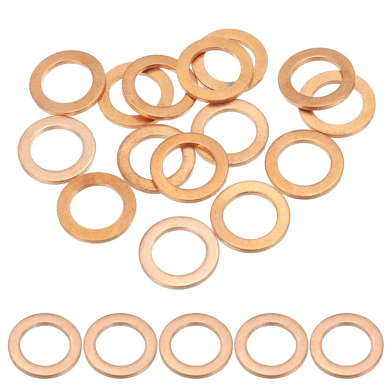 15Pcs M12 Copper Crush Washer Sealing Ring Gasket 12mm ID 18mm OD 1.5mm Thick