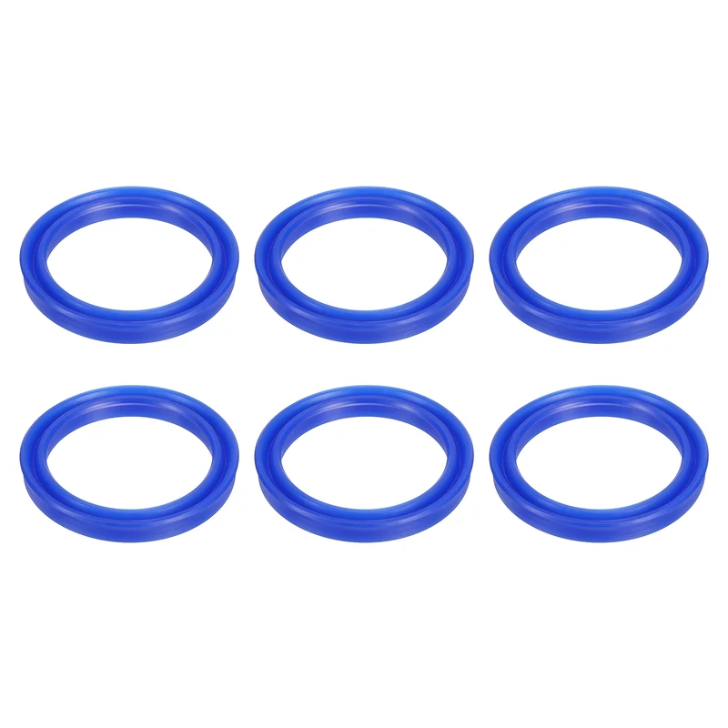 6 Pcs UN Radial Shaft Seal, 50mm ID x 63mm OD x 8mm Width TPU Oil Seal, Blue