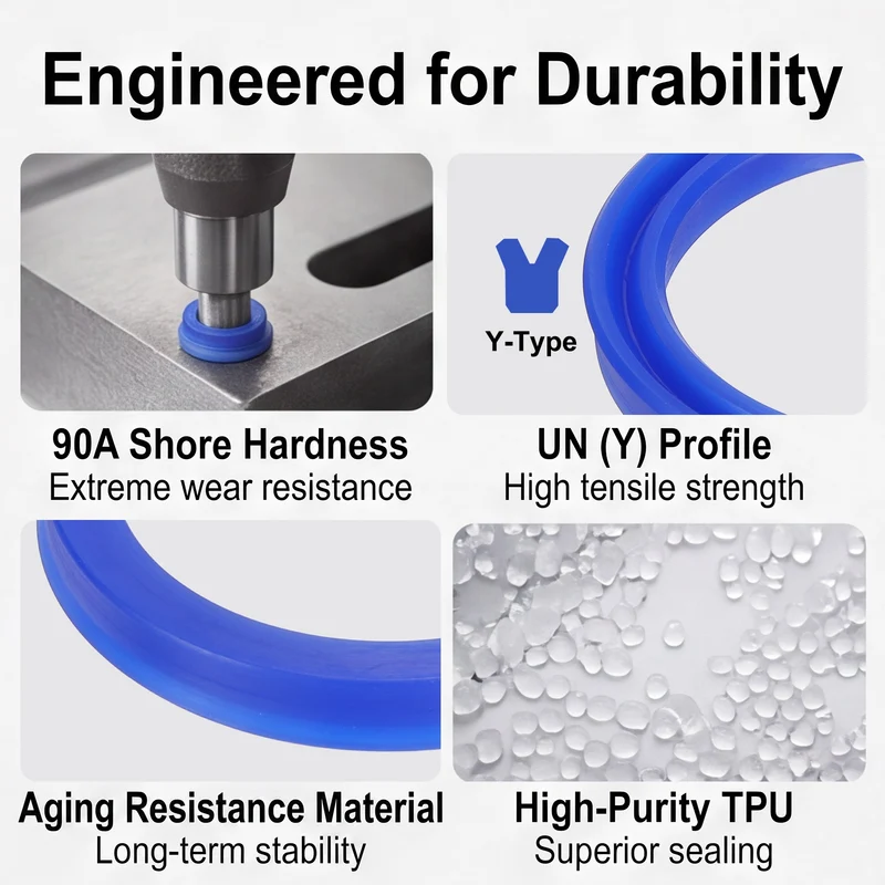 6 Pcs UN Radial Shaft Seal, 50mm ID x 63mm OD x 8mm Width TPU Oil Seal, Blue