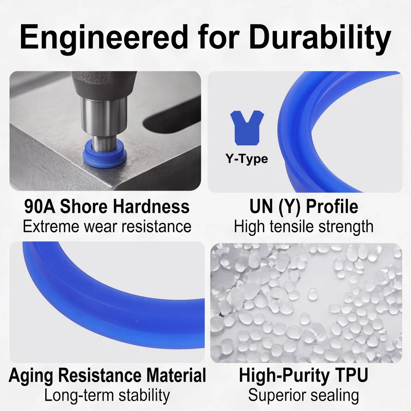 6 Pcs UN Radial Shaft Seal, 50mm ID x 60mm OD x 8mm Width TPU Oil Seal, Blue