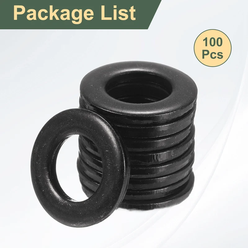 100Pcs M6 Stainless Steel Flat Washer 11mm Outer Diameter Flat Washer