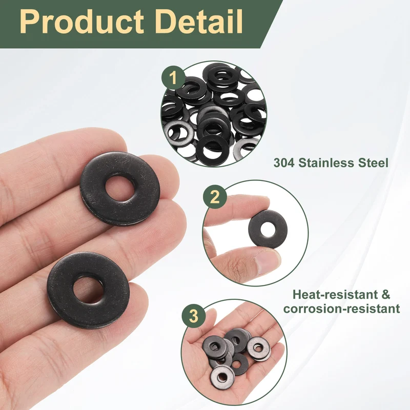 20Pcs M8 Stainless Steel Flat Washer 24mm Outer Diameter Flat Washer)
