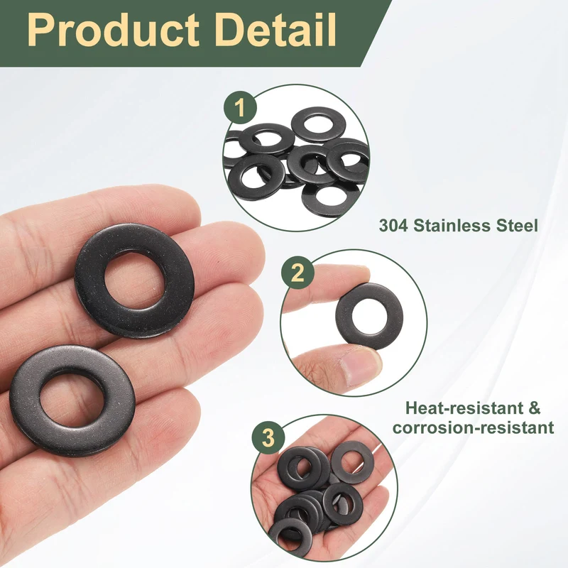 10 Pcs 1/2" Stainless Steel Flat Washer, Flat Washer