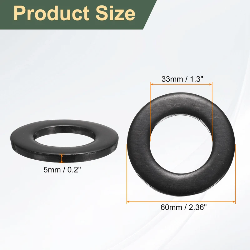 2 Pcs M33 Stainless Steel Flat Washer, 60mm Outer Diameter Flat Washer