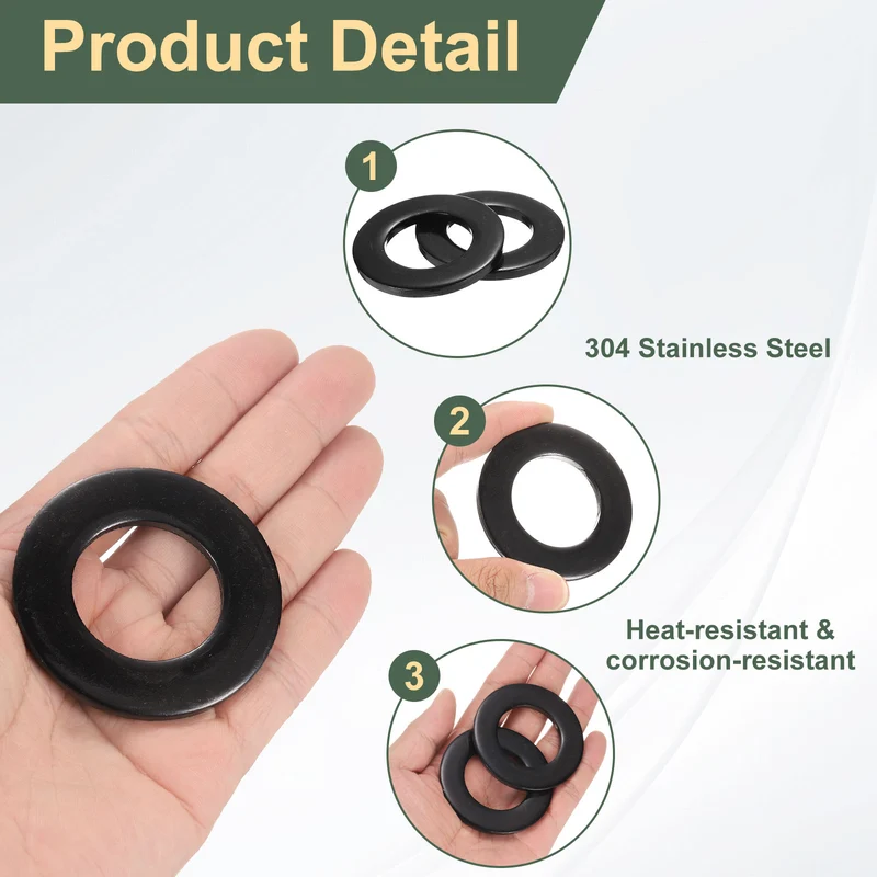 2 Pcs M33 Stainless Steel Flat Washer, 60mm Outer Diameter Flat Washer