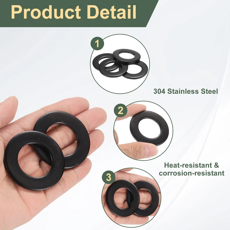 4 Pcs M27 Stainless Steel Flat Washer, 50mm Outer Diameter Flat Washer