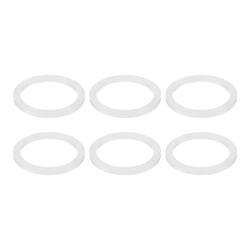 6Pcs Silicone Flat Washer DN80 3 5/8" OD x3" ID x 1/4" Thickness, White