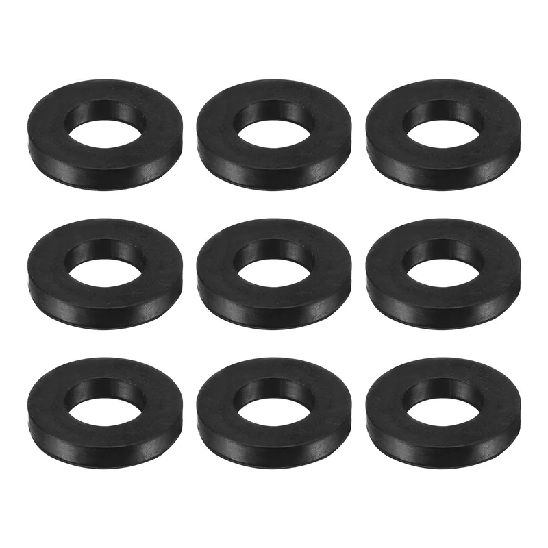 12 Pcs Solid Nitrile Rubber Flat Washer DN20 1-11/32" OD x 3/4" ID x 1/4" Thickness Large Washers O Ring Sealing Gaskets, Industrial Flat Rubber Spacer, Black