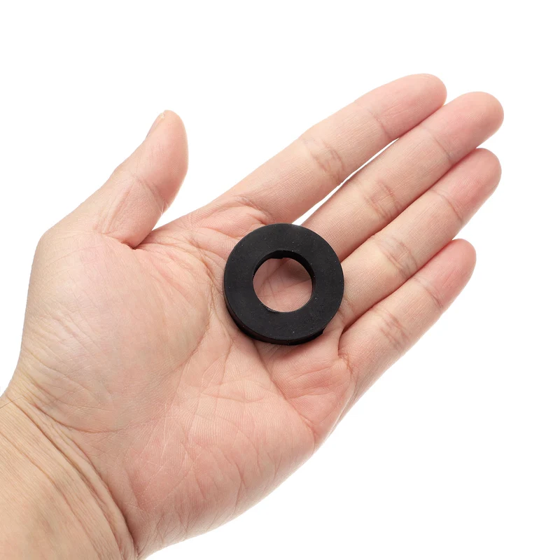 12 Pcs Solid Nitrile Rubber Flat Washer DN20 1-11/32" OD x 3/4" ID x 1/4" Thickness Large Washers O Ring Sealing Gaskets, Industrial Flat Rubber Spacer, Black