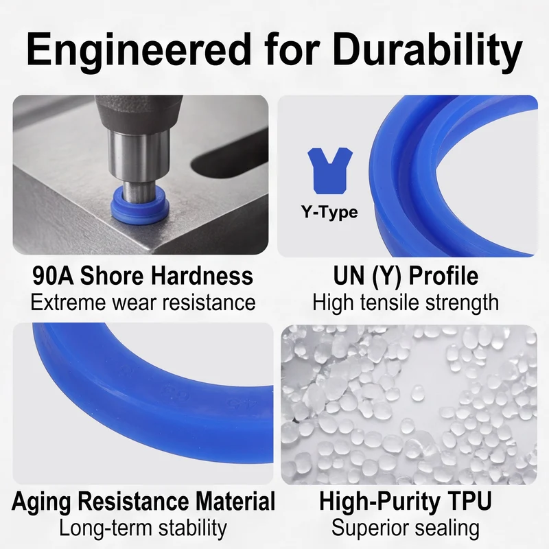 6 Pcs UN Radial Shaft Seal, 45mm ID x 63mm OD x 8mm Width TPU Oil Seal, Blue