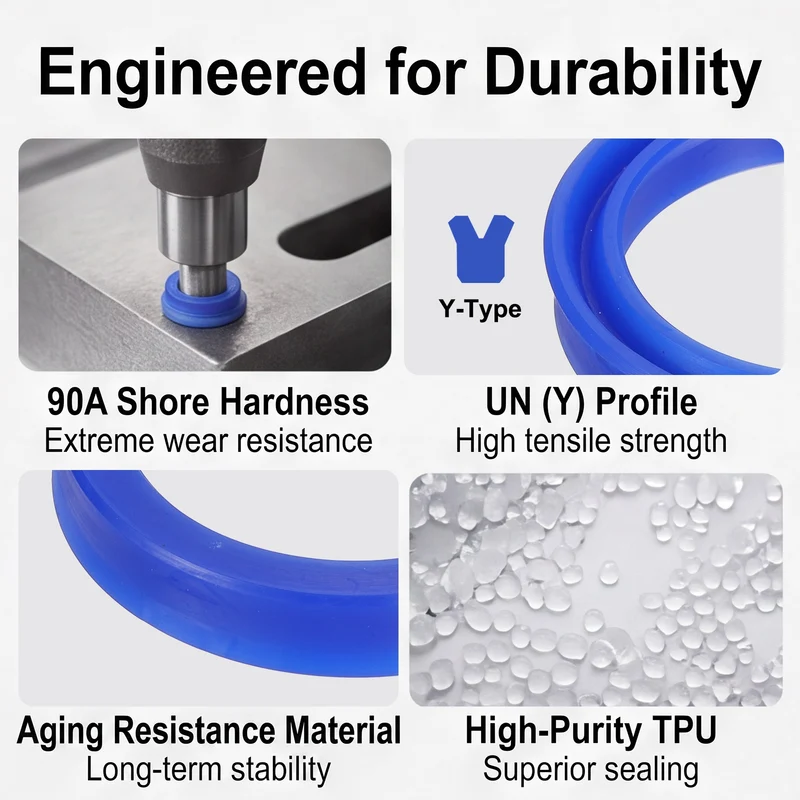 2 Pcs UN Radial Shaft Seal, 45mm ID x 58mm OD x 10mm Width TPU Oil Seal, Blue