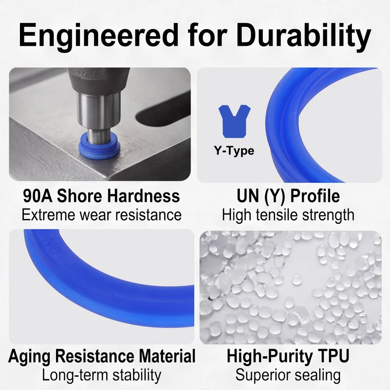 6 Pcs UN Radial Shaft Seal, 45mm ID x 55mm OD x 6mm Width TPU Oil Seal, Blue