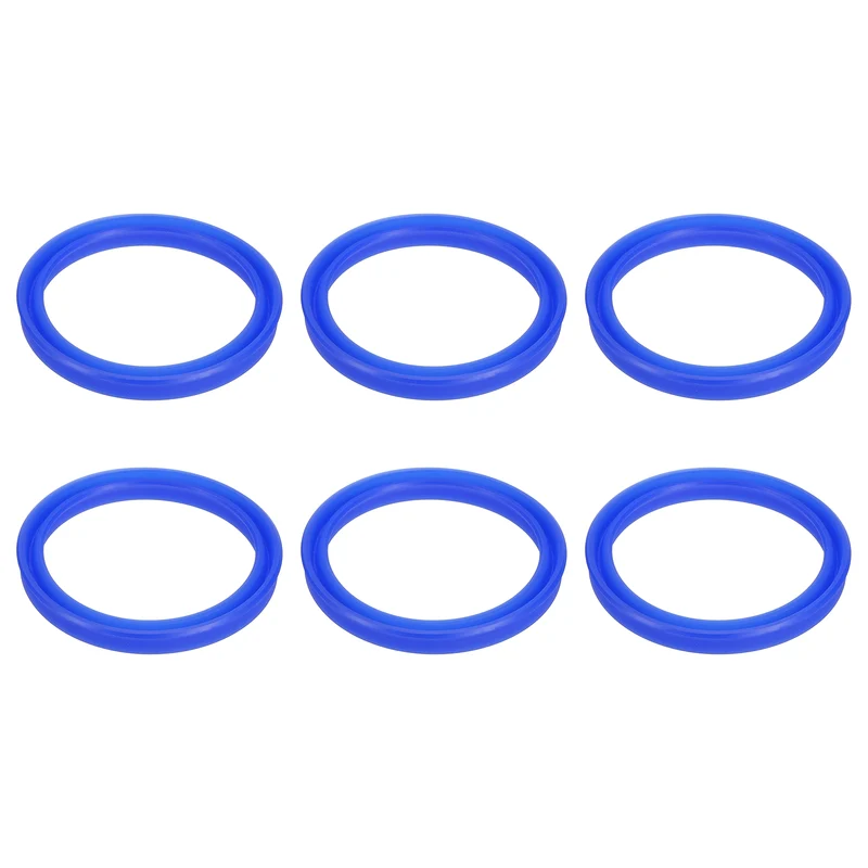 6 Pcs UN Radial Shaft Seal, 45mm ID x 53mm OD x 6mm Width TPU Oil Seal, Blue