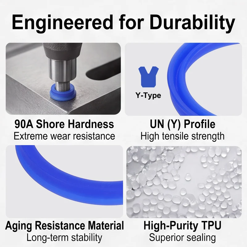 6 Pcs UN Radial Shaft Seal, 45mm ID x 53mm OD x 6mm Width TPU Oil Seal, Blue