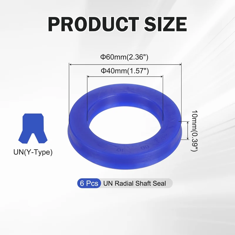 2 Pcs UN Radial Shaft Seal, 40mm ID x 60mm OD x 10mm Width TPU Oil Seal, Blue