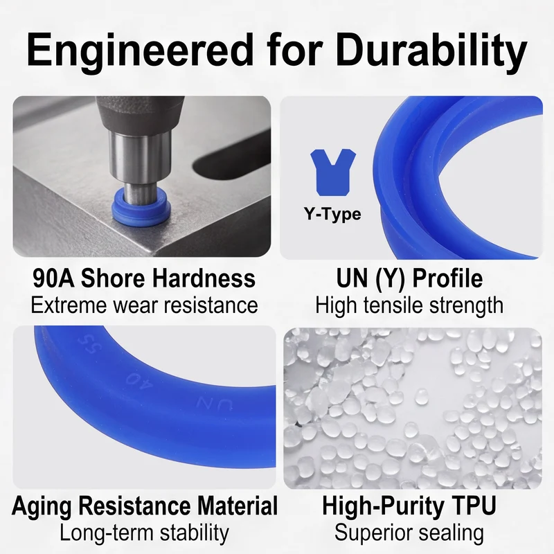2 Pcs UN Radial Shaft Seal, 40mm ID x 55mm OD x 8mm Width TPU Oil Seal, Blue