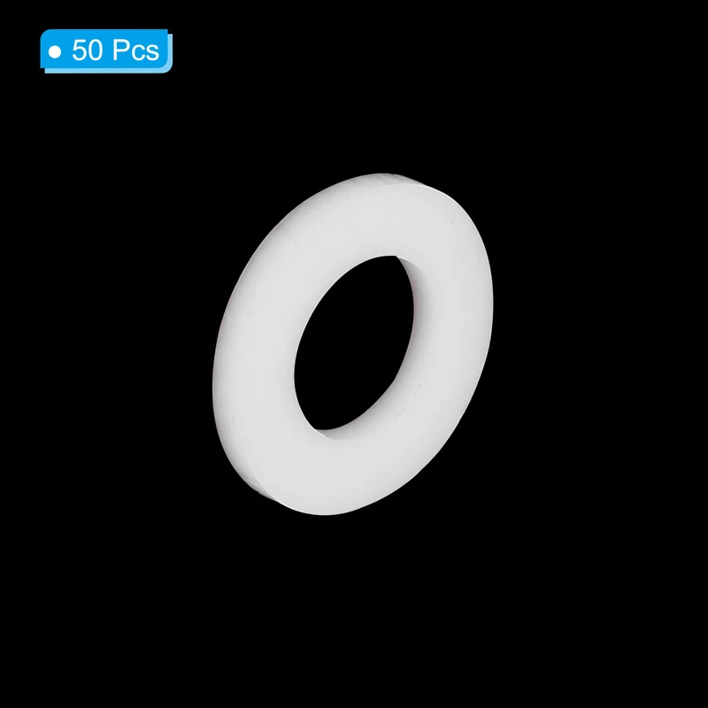 Flat Washers, 50 Pcs 18mm OD 10mm ID 2mm Thickness PTFE Seal Washers Flange Gasket Sealing Gasket for Faucet Pipe Water Hose