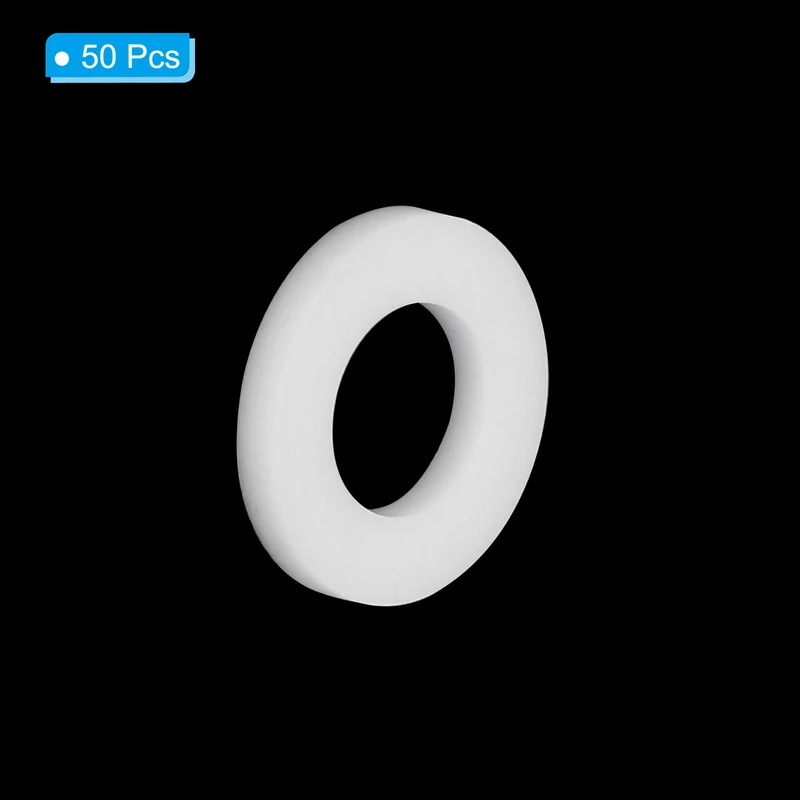 Flat Washers, 50 Pcs 15mm OD 8mm ID 2mm Thickness PTFE Seal Washers Flange Gasket Sealing Gasket for Faucet Pipe Water Hose