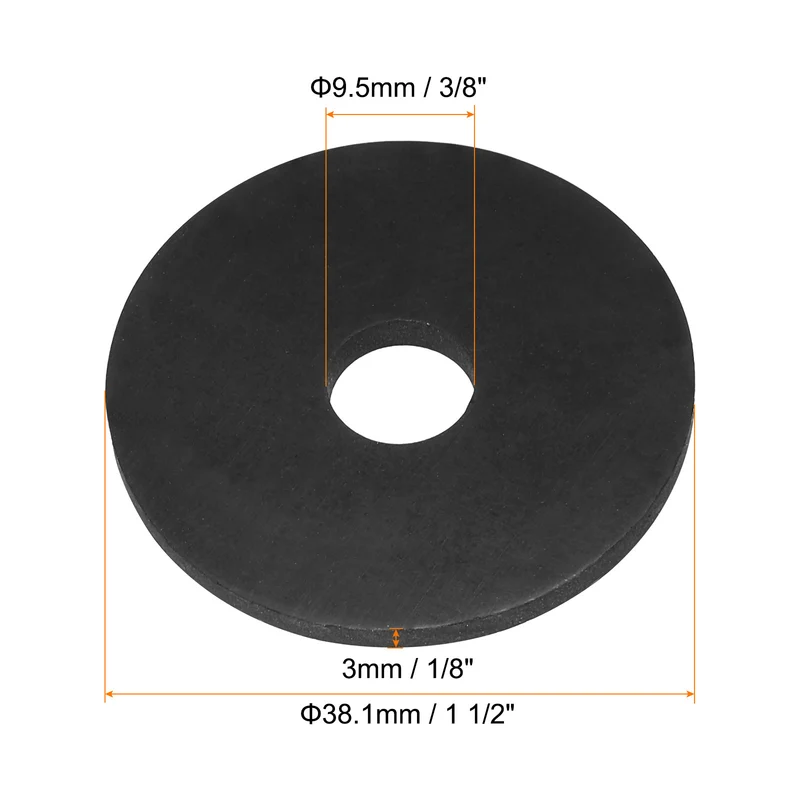 16Pcs Rubber Washers 1 1/2" OD x 3/8" ID x 1/8" Thickness Rubber Grommets