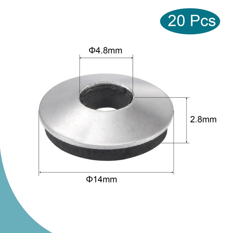 20pcs Bonded Sealing Washers 14x4.8x2.8mm Stainless Steel EPDM Screw Gasket