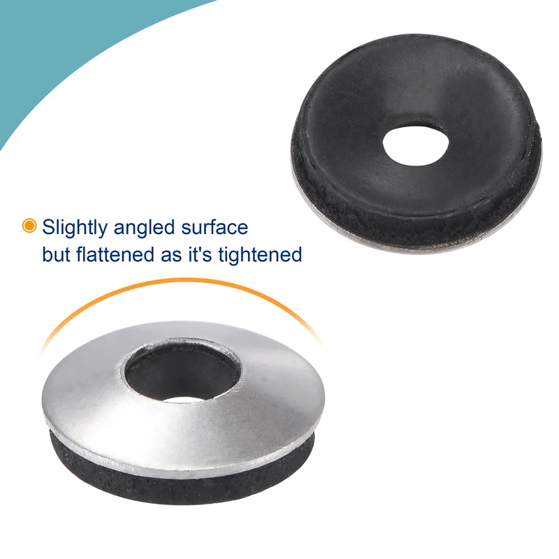 20pcs Bonded Sealing Washers 12x4.2x2.8mm Stainless Steel EPDM Screw Gasket