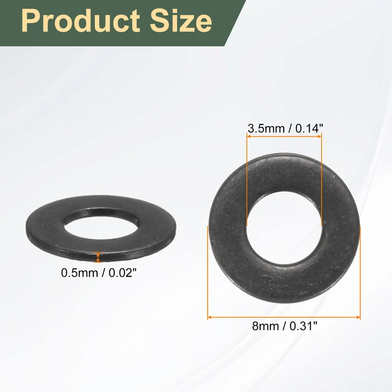 200Pcs M3.5 Stainless Steel Flat Washer 8mm Outer Diameter Flat Washer]