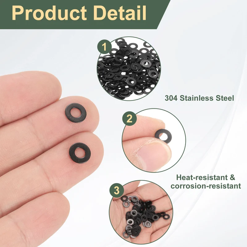 200Pcs M3.5 Stainless Steel Flat Washer 8mm Outer Diameter Flat Washer]