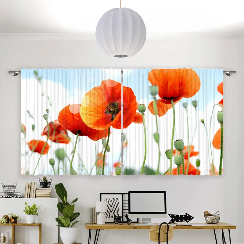 Vorhang Motiv "Mohnblumen Panorama"