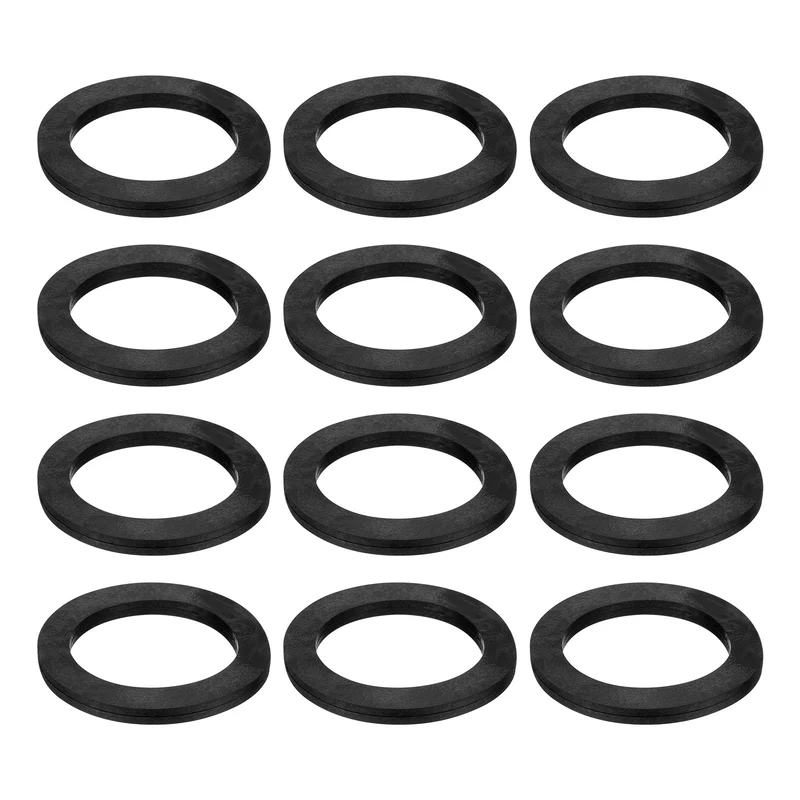 12 Pcs Nitrile Rubber Flat Washer DN65 3 5/32"OD x2 1/2"ID x 1/4"Thick, Black