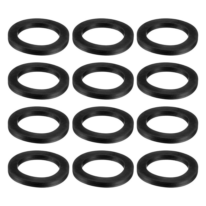 12 Pcs Solid Nitrile Rubber Flat Washer DN20 2-19/32" OD x 2" ID x 1/4" Thickness Large Washers O Ring Sealing Gaskets, Industrial Flat Rubber Spacer, Black