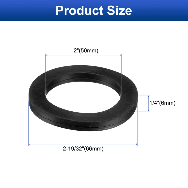 12 Pcs Solid Nitrile Rubber Flat Washer DN20 2-19/32" OD x 2" ID x 1/4" Thickness Large Washers O Ring Sealing Gaskets, Industrial Flat Rubber Spacer, Black