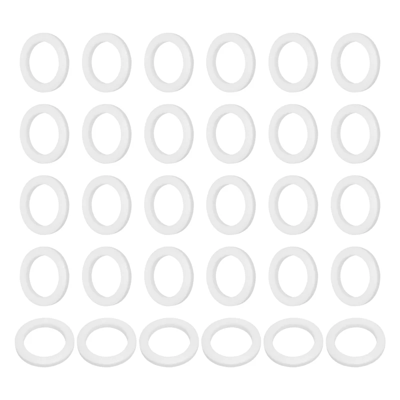 30Pcs PTFE Flat Washers 14x20x2mm Sealing Spacer Flange Gasket White