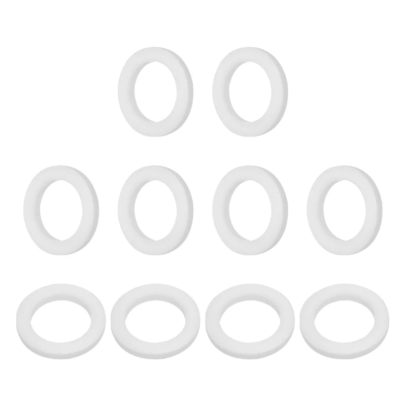 10Pcs PTFE Flat Washers 12x18x2mm Sealing Spacer Flange Gasket White