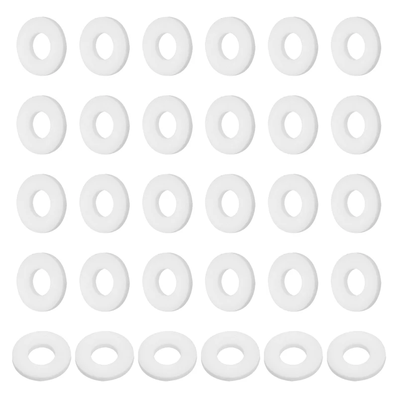 30Pcs PTFE Flat Washers 8x18x2mm Sealing Spacer Flange Gasket White,