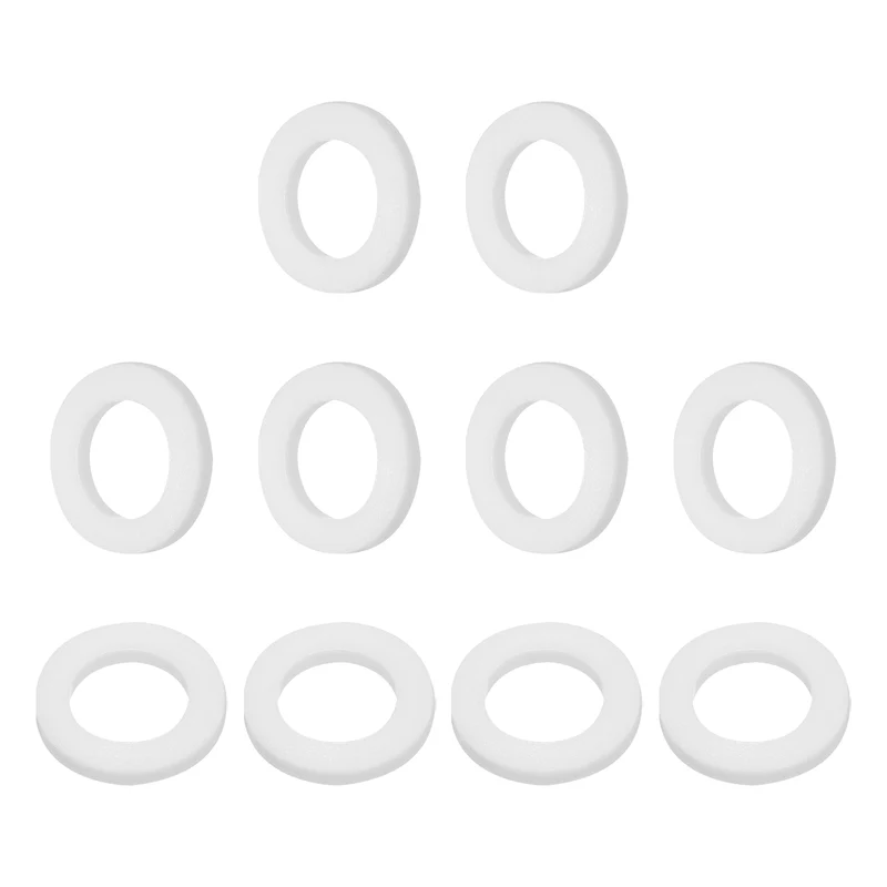 10Pcs PTFE Flat Washers 10x17x2mm Sealing Spacer Flange Gasket White