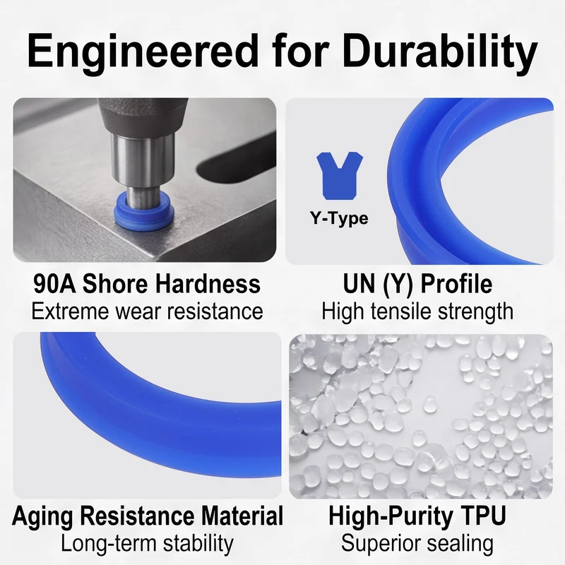 6 Pcs UN Radial Shaft Seal, 40mm ID x 50mm OD x 8mm Width TPU Oil Seal, Blue
