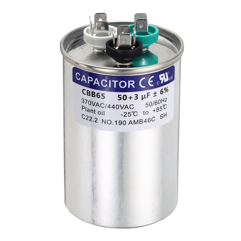 50+3MFD CBB65 Run Start Capacitor 50+3uF 370/440V Round AC Capacitor