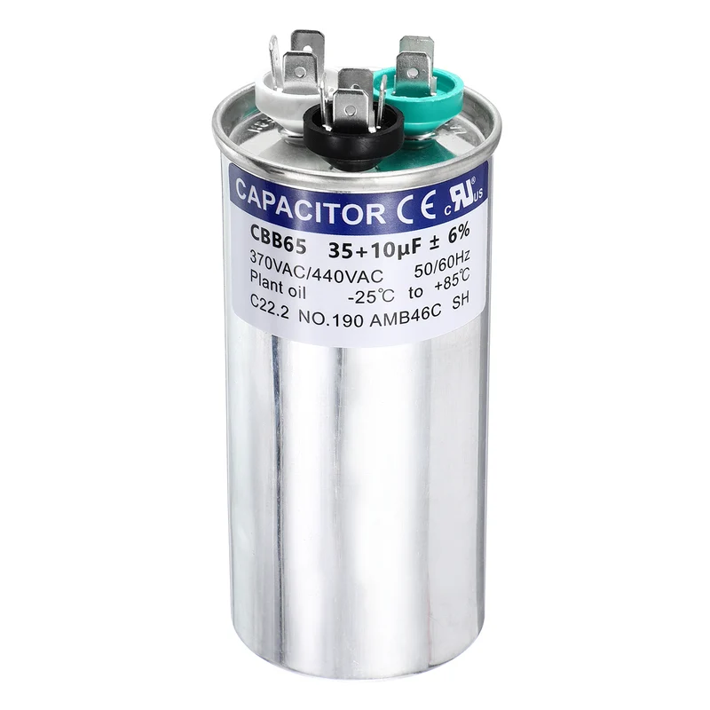 35+10MFD CBB65 Run Start Capacitor 35+10uF, 370/440V Round AC Capacitor