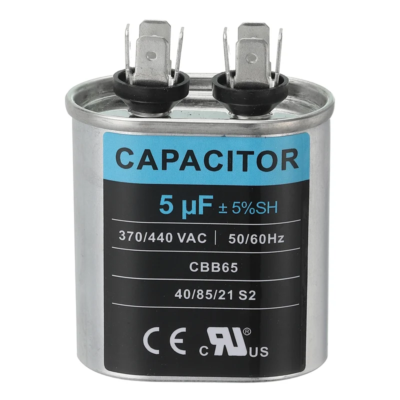 CBB65 Capacitor, 5uF 370-440 VAC 50/60Hz Aluminium Capacitor