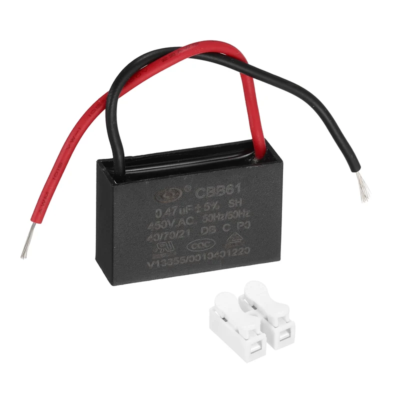 0.47uF 450V AC 2 Wires CBB61 Ceiling Fan Capacitor, 37x22.5x12mm