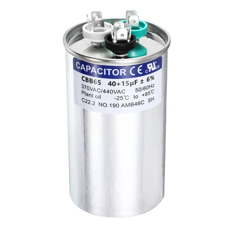40+15MFD CBB65 Run Start Capacitor 40+15uF, 370/440V Round AC Capacitor