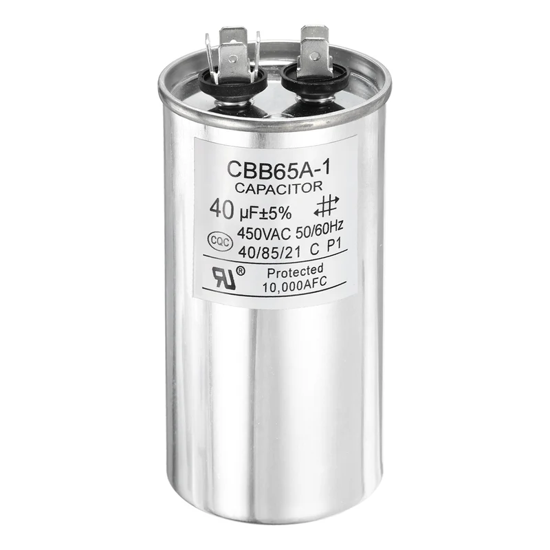1 Pcs CBB65 Run Capacitor, Aluminum Case, 450V 40 F 5%