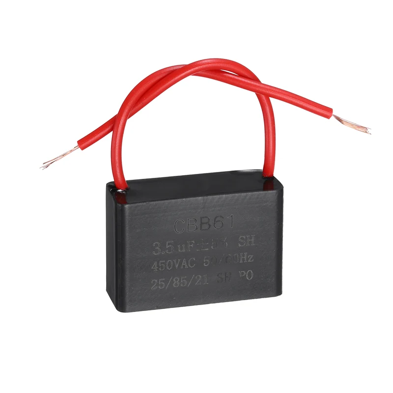3.5uF 450V AC 2 Wires CBB61 Ceiling Fan Capacitor, 43x28x31mm