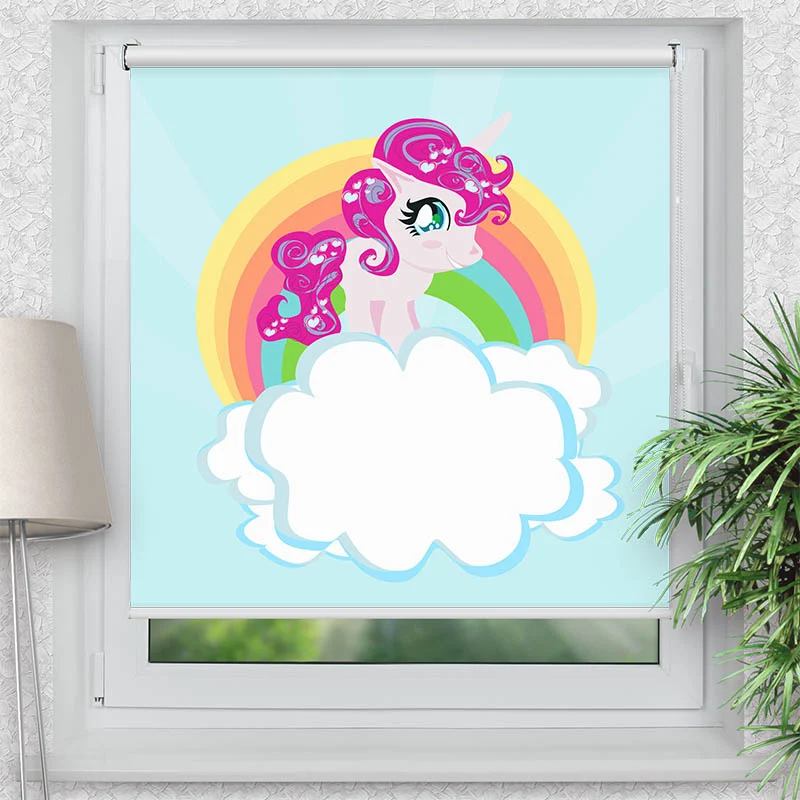 Klemmfix Rollo "Pony auf der Wolke" | Motiv-Klemmrollo