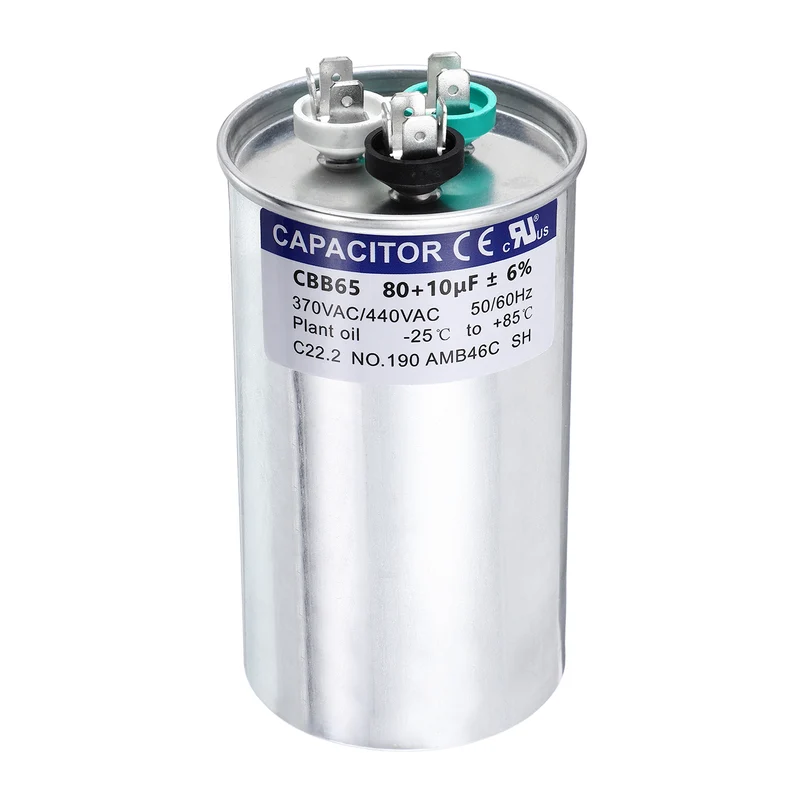80+10MFD CBB65 Run Start Capacitor 80+10uF 370/440V Round AC Capacitor